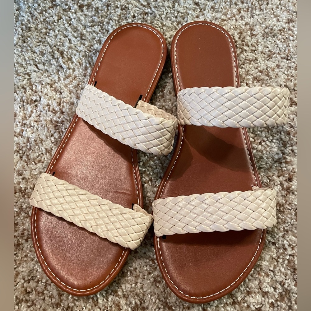 Braid Slide Brown Sandal